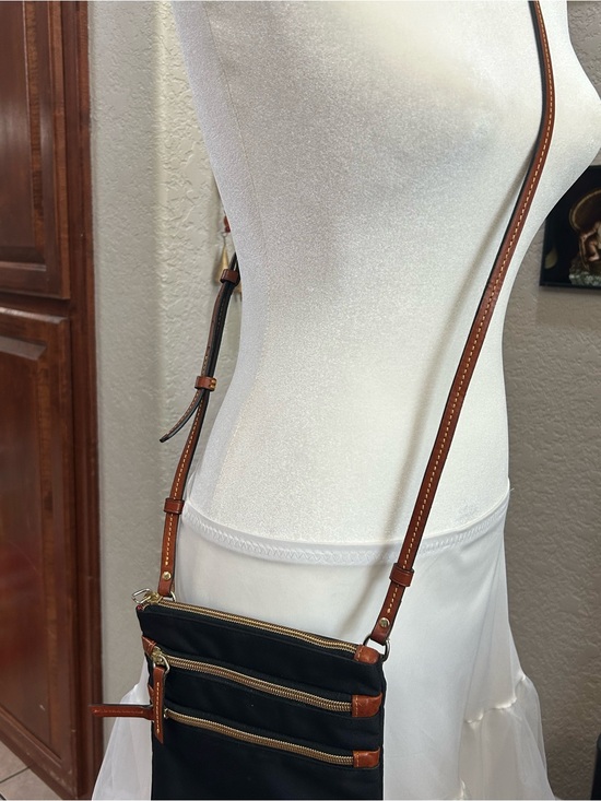 Dooney & Bourke Handbags - Dooney & Bourke Black Crossbody with Brown Leather Trim